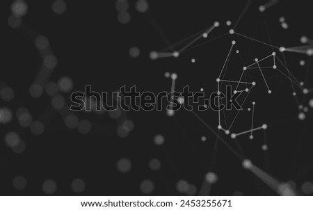 3d Abstract background. Molecules technology with polygonal shapes, connecting dots and lines. Connection structure. Big data visualization. 3d background. 