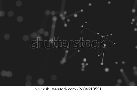 3d Abstract background. Molecules technology with polygonal shapes, connecting dots and lines. Connection structure. Big data visualization. 3d background. 