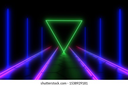 3d Abstract Background Neon Lights 3d Stock Illustration 1538929181 ...