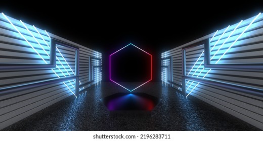 3d Abstract Background Neon Lights Neon Stock Illustration 2196283711 