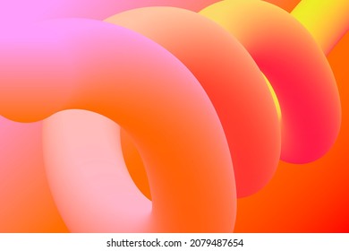 3D abstract background  orange gradient liquid shapes