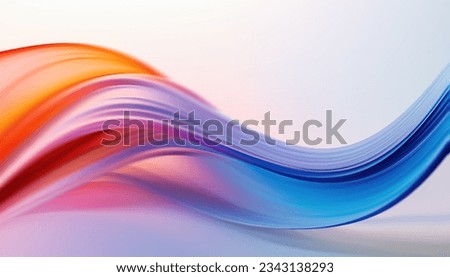3D Abstract Background with Red and Blue Color Waves