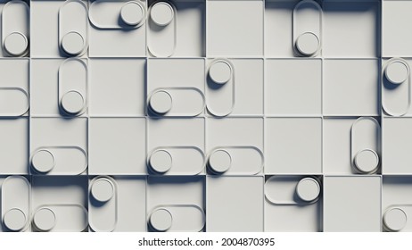 3d abstract background with repetitive pattern shapes.  Single colored.