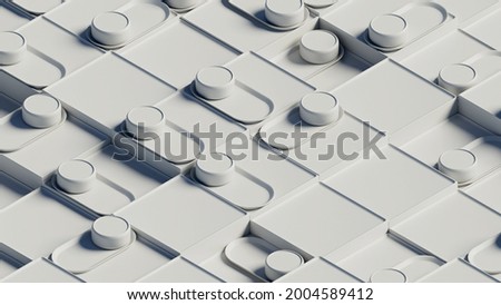 3d abstract background with repetitive pattern shapes.  Single colored. Isometric camera.