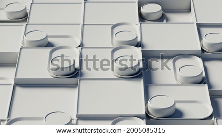 3d abstract background with repetitive pattern shapes.  Single colored.