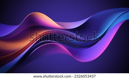 3D Abstract Background with Wavy Shape in Ultraviolet Spectrum