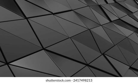 3d Abstract black triangle background. 3d rendering illustration not AI