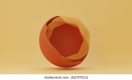 3D Abstract Cirlce Render Illustration, Warm Background