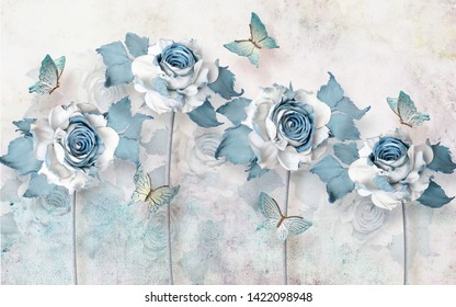 3D Abstract Flower Wallpaper Background 