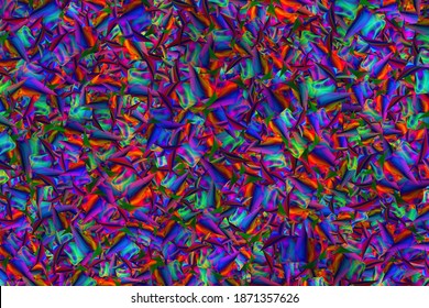 3D Abstract Geometric Background Of Layers Of Twisted Multicolored Shapes.  