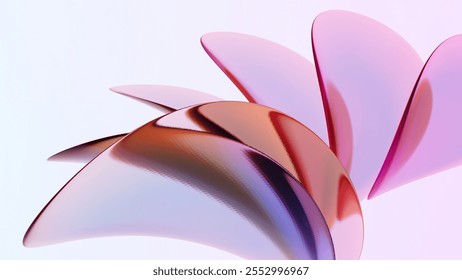 3D Abstract Iridescent Composition Background with Colorful Light Glass Effects