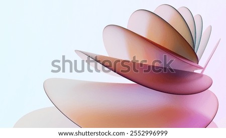 3D Abstract Iridescent Composition Background with Colorful Light Glass Effects