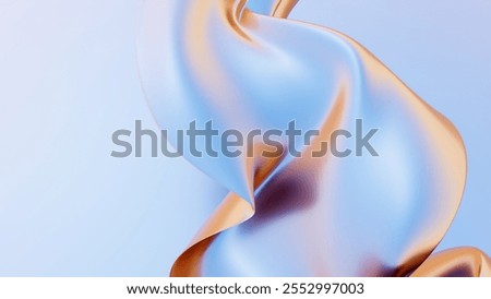 3D Abstract Iridescent Composition Background with Light Metallic Effects
