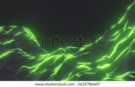 3D Abstract low polygon stone mountain