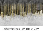 3d abstract marble wallpaper for wall decor. Resin geode and abstract art, functional art, like watercolor geode painting. golden, black, and gray background	