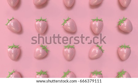 3d abstract pink strawberry pattern minimal pink background 3d rendering