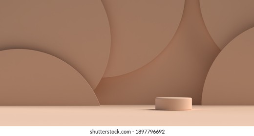 3D Abstract Render.Beauty Products Set For Cosmetic And Skincare Packaging Mockup Minimal Design On Beige Pastel Background