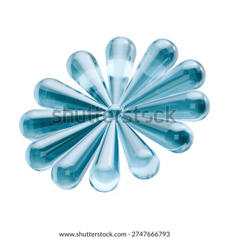 3D Abstract Shape (v2) isolated on the white background. Abstract Blue Flower Shape