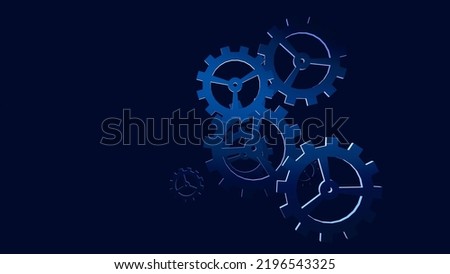 3d Abstract Technology Background With Gear Wheels