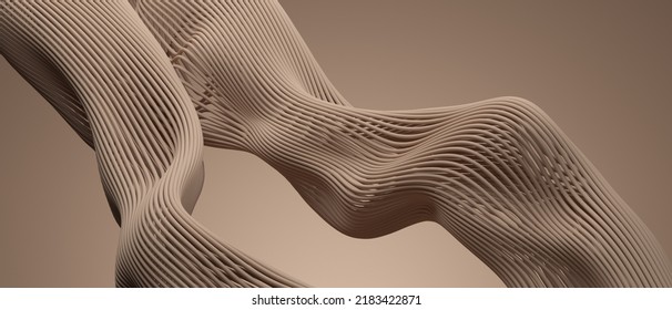3D abstract wave curve presentation background  Abstract podium decoration luxury brown pattern wave gradients  3d illustration brown background