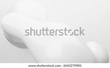 3d abstract white fluid shape with smooth curves and glossy surface. Minimalist background for modern design, branding, cosmetic, product display, technology themes