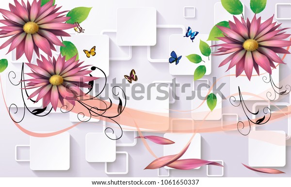 3d abstraction flower background wallpaper for walls.