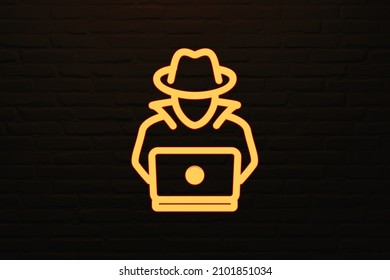 3d Account Takeover Protection Icon Neon Style