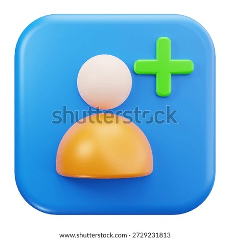3D Add User User Interface Icon