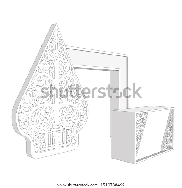 3d Advertising Backdrop Background Ballroom Banner Stock Illustration