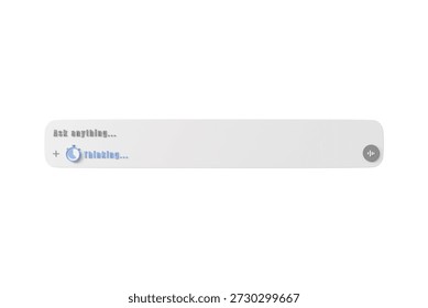 3d ai chat input bar icon. ai assistant concept. minimal cartoon prompt box search bar for chatbot ui design. isolated on white transparent background. 3d render.