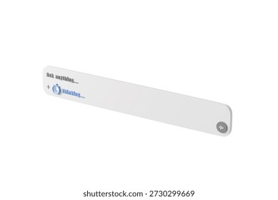 3d ai chat input bar icon. ai assistant concept. minimal cartoon prompt box search bar for chatbot ui design. isolated on white transparent background. 3d render.