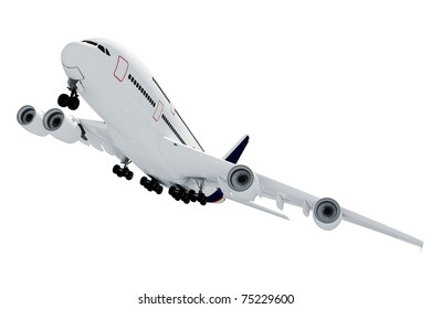 3d Airplane On White Background