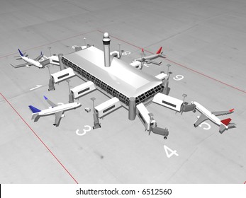 3D Airport Top View