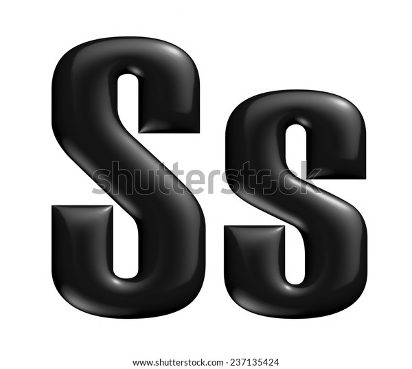 3d Alphabet Letter S Black On Stock Illustration 237135424