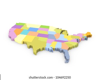 3d american map