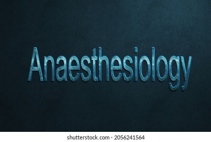 3D Anaesthesiology Text Icon Neon Style