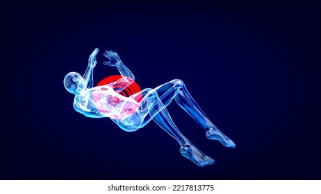 3D Anatomy Of A Man Doing Situps