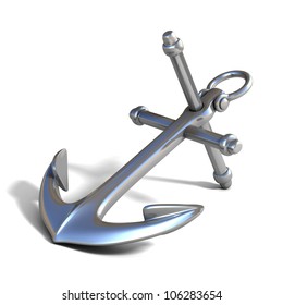 3d Anchor On White Background