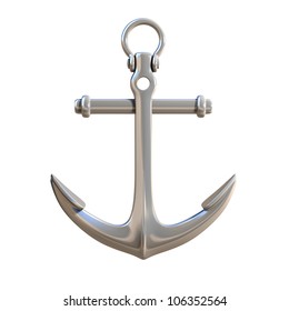 3d Anchor On White Background