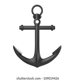 3d Anchor On White Background