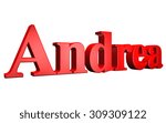 3D Andrea text on white background