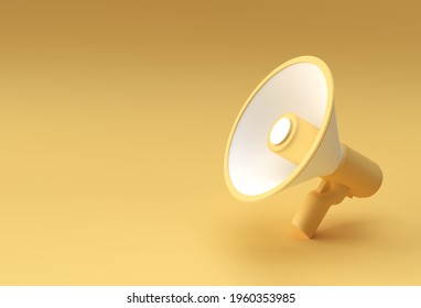 3D Announcement Megaphone Icon 3D Render Design.