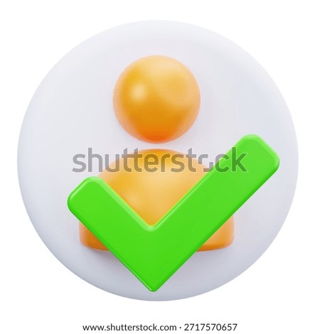 3D Approved User Confirmation Status Icon