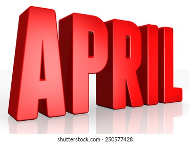 3d April Text On White Background Stock Illustration 250577428 ...