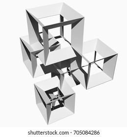 3d Architectural Design Cubic Structure Black Stock Illustration 3d Architectural Design Cubic Structure Black Stock Illustration