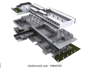 3d Architecture Exploded Diagram,show An Elements Of Architecture.