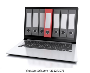 3d Archive Concept Laptop Files On Stock Illustration 231243082 ...