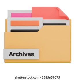 3D Archives Folder Name Icon