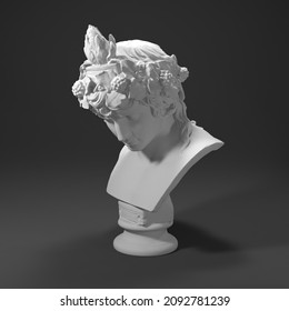 3d Art Statue Sculpture Illustration Plaster Antinous Dionysus 