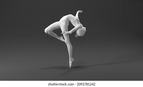 3d art statue sculpture illustration Plaster dance woman ballet dancer studio 